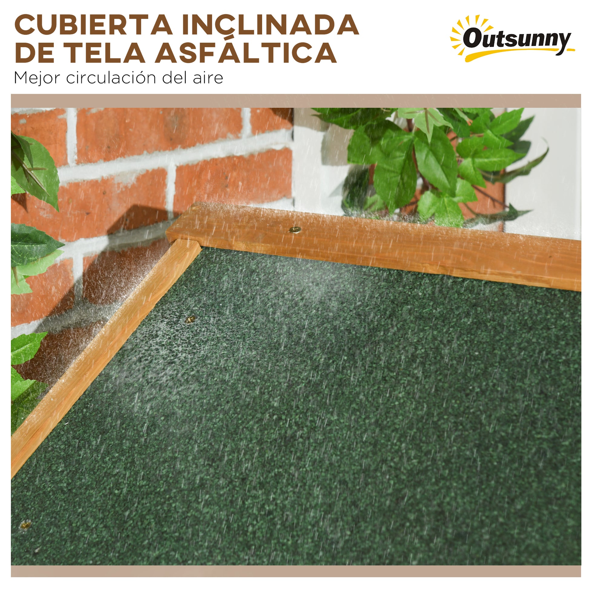Cobertizo jardin, Cabaña de madera, Caleta garden, con 3 Estantes y 2 Puertas con Cerrojo para Patio Terraza Outsunny, 4