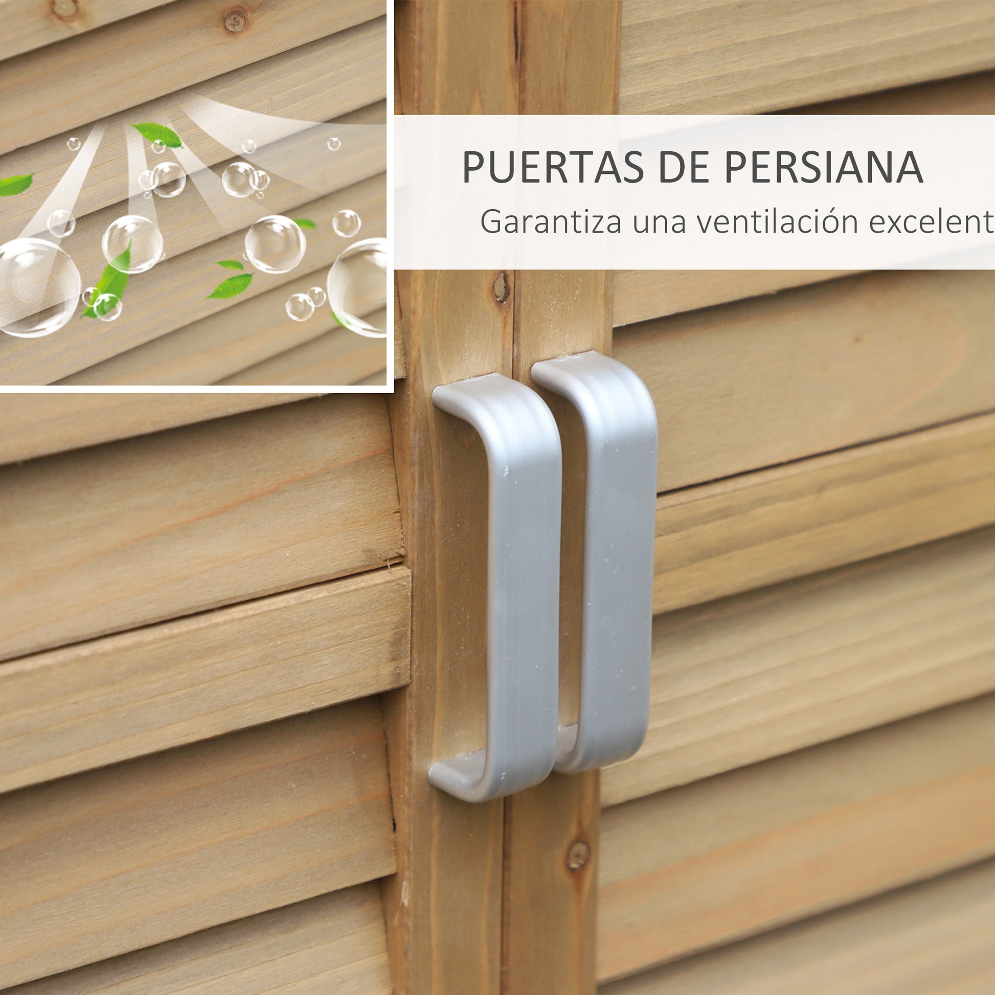 Cobertizo jardin, Caleta garden, Cabanas de madera, con 2 Estantes Interiores 2 puertas de Buena Ventilación Outsunny, 2