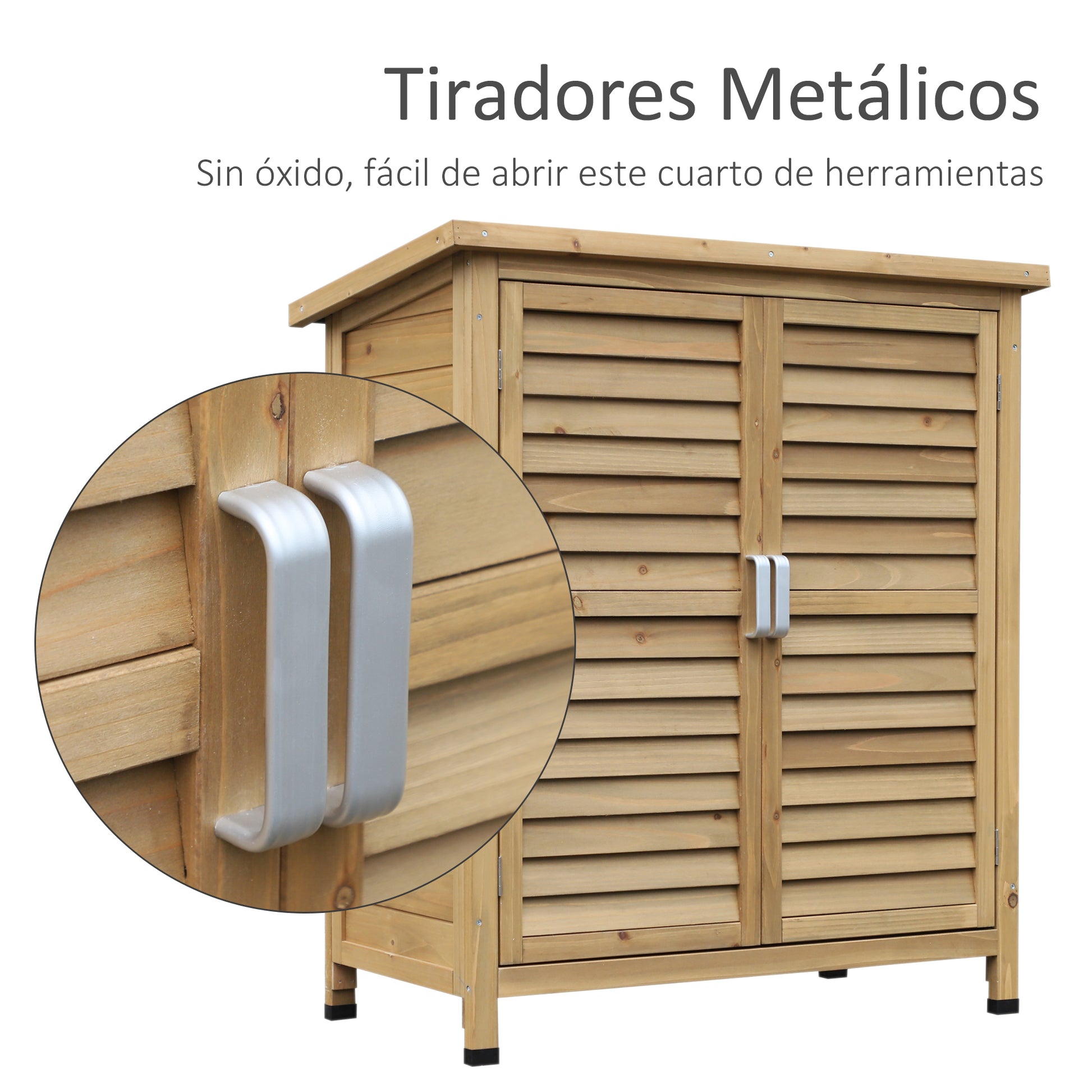 Cobertizo jardin, Caleta garden, Cabanas de madera, con 2 Estantes Interiores 2 puertas de Buena Ventilación Outsunny, 6