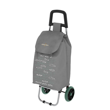 Colombo GREENWICH - Carrito de compras, carrito de la compra, con ruedas, bolsa de material reciclado, 40 litros, gris