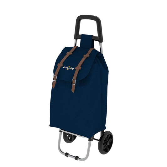 Colombo SMART - Carrito de compras, carrito de la compra, con ruedas, bolsa impermeable, 40 litros, azul