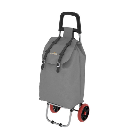 Colombo SMART - Carrito de compras, carrito de la compra, con ruedas, bolsa impermeable, 40 litros, gris