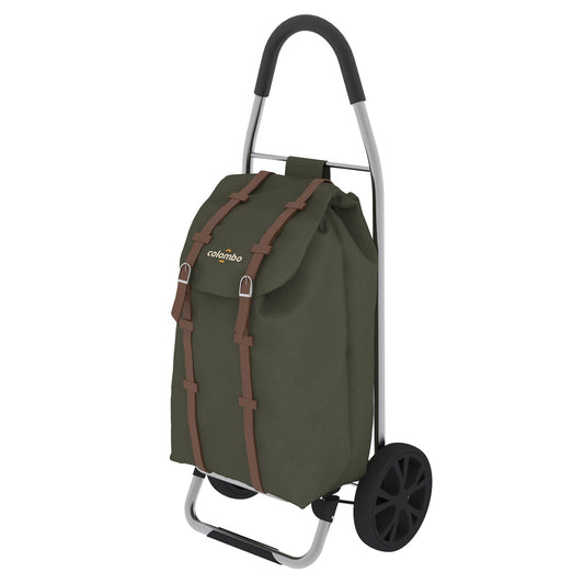 Colombo DAKAR - Carrito de compras, carrito de la compra, con ruedas XL, bolsa de poliéster impermeable, 50 litros, verde