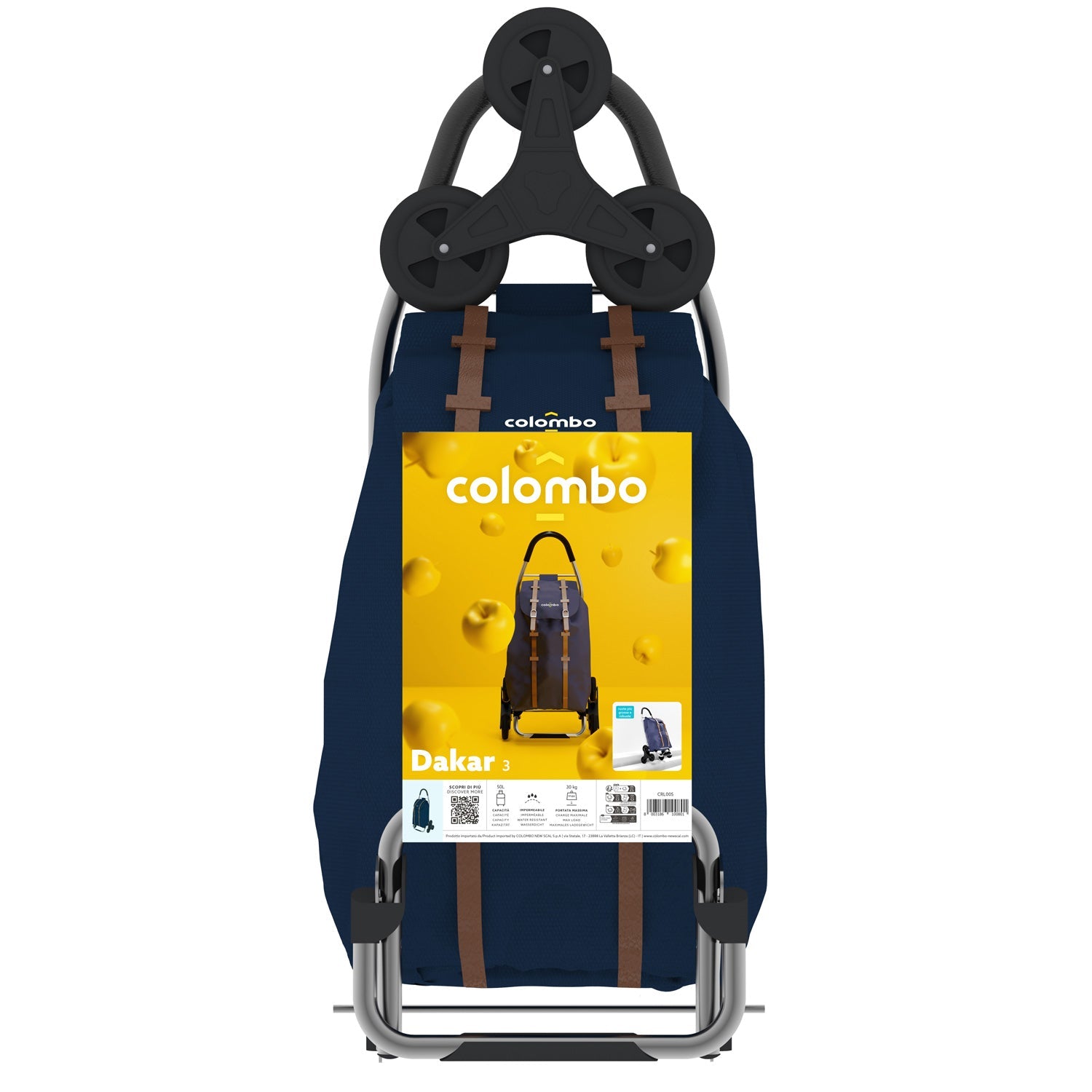 Carrito de compras, carrito de la compra, con bolsa de poliéster impermeable, capacidad grande de 50 litros, azul, Colombo