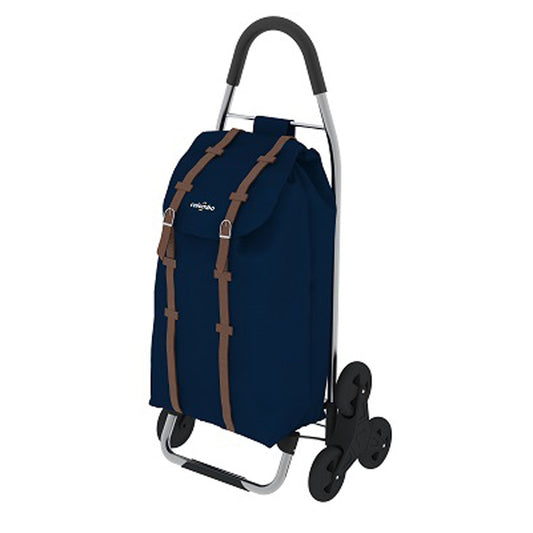 Colombo DAKAR 3 - Carrito de compras, carrito de la compra, con bolsa de poliéster impermeable, apacidad grande de 50 litros, azul