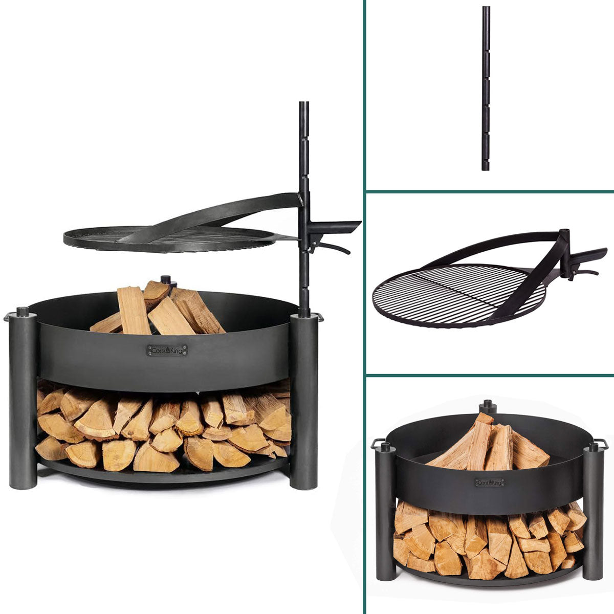 Brasero, Brasero Exterior, Ø 80 cm, Brasero Barbacoa, Cook King MONTANA X, 3