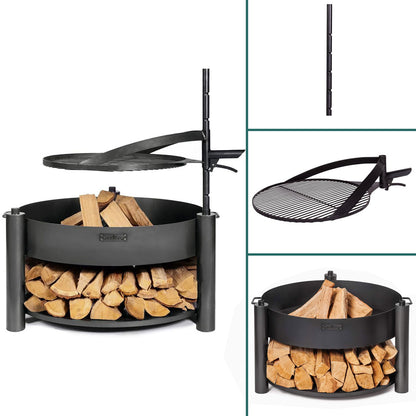 Brasero, Brasero Exterior, Ø 80 cm, Brasero Barbacoa, Cook King MONTANA X, 3