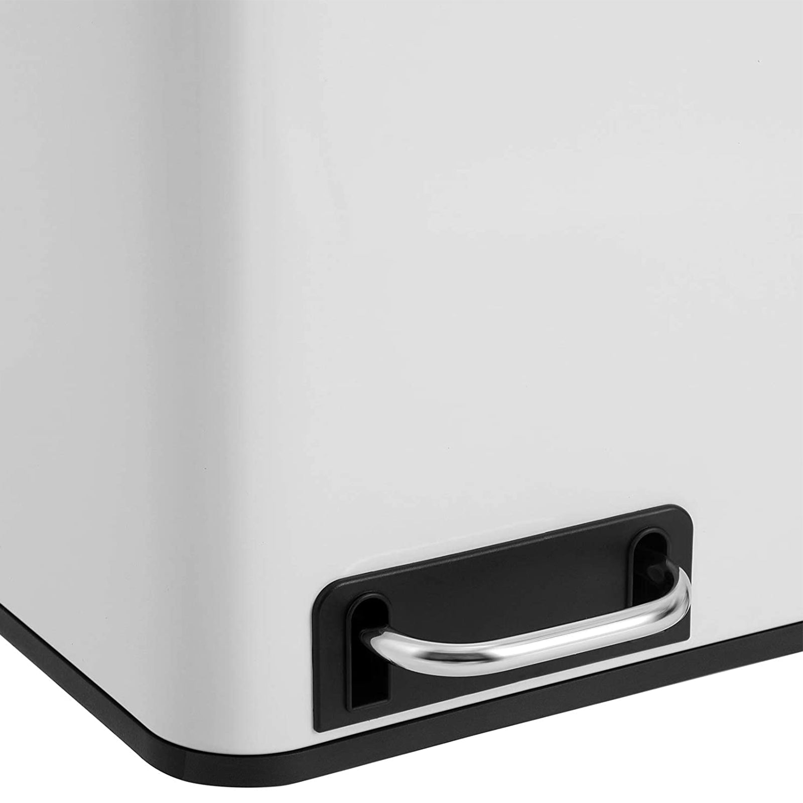 Cubo de Basura, 2x15 L, Cubo basura reciclaje, Cubo basura cocina, con Cubeta Doble, con Pedal, Acero, Blanco, SONGMICS, 5