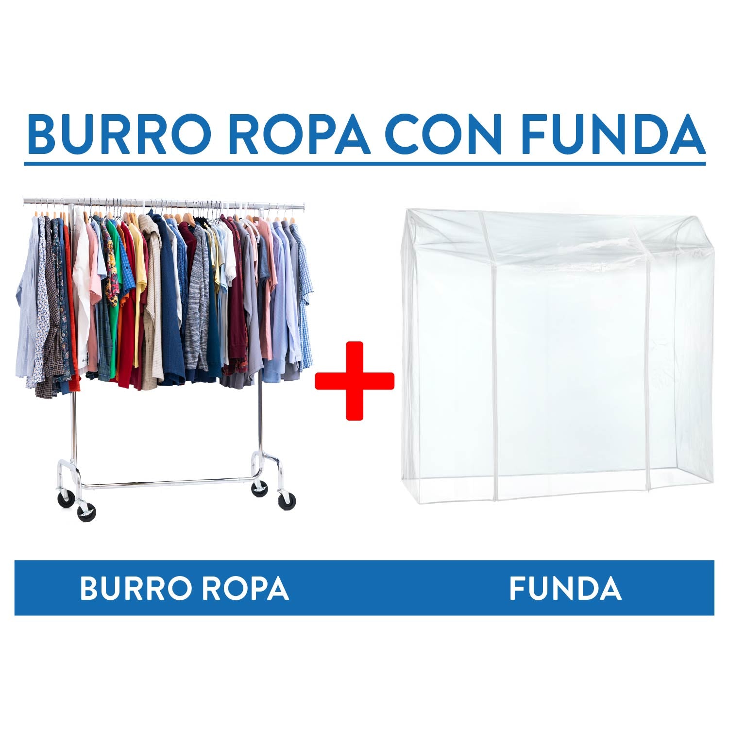 Burro Ropa Resistente con Funda impermeable, Perchero con Ruedas, carga 130 kg, acero cromado, Tatkraft Didrik & Schild, 2