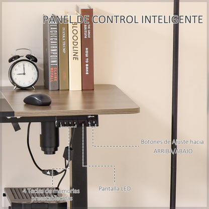 Escritorio elevable, Eléctrico, Mesa regulable en altura, con Altura Ajustable y 4 Teclas de Memoria para Oficina Hogar, Vinsetto, 3