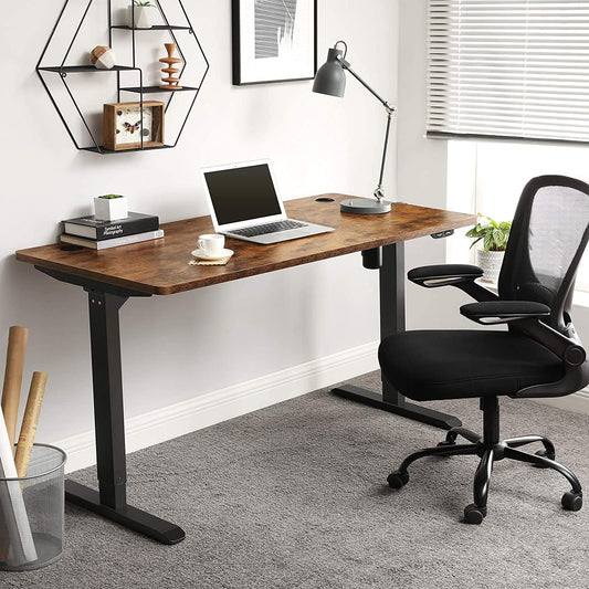 Escritorio elevable, Mesa regulable en altura, Eléctrico, 70x140x(73-114) cm, Estructura Escritorio con Motor, SONGMICS