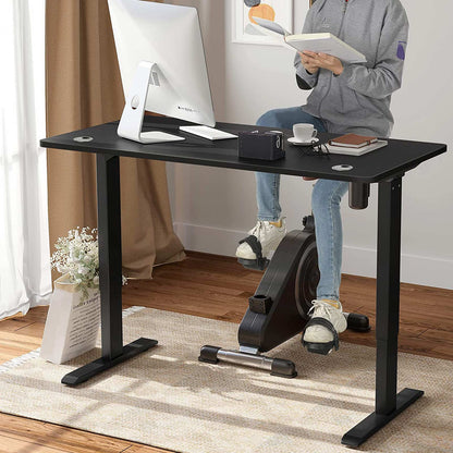 Escritorio elevable, Mesa regulable en altura, Eléctrico, 70x140x(73-114) cm, Estructura Escritorio con Motor Negro, SONGMICS