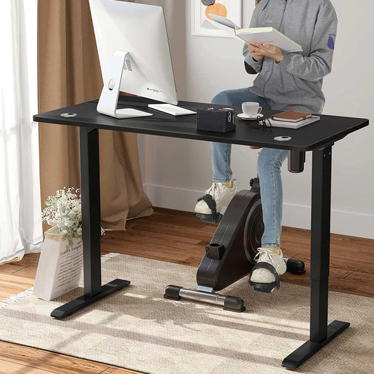 Escritorio elevable, Mesa regulable en altura, Eléctrico, 70x140x(73-114) cm, Estructura Escritorio con Motor Negro, SONGMICS
