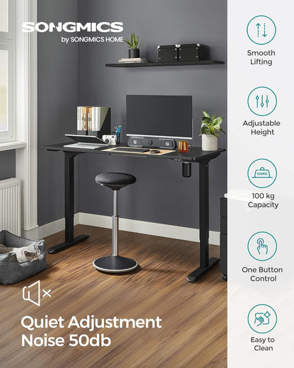 Escritorio elevable, Mesa regulable en altura, Eléctrico, 70x140x(73-114) cm, Estructura Escritorio con Motor Negro, SONGMICS, 3