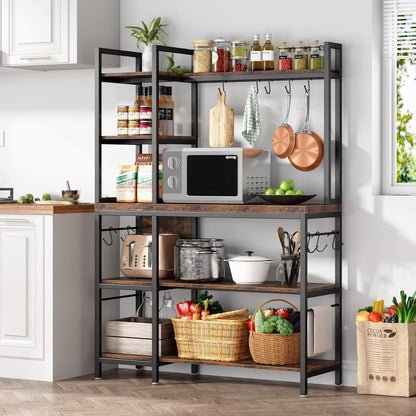 Estantería cocina, de 5 niveles, Soporte Microondas, Estante de almacenamiento de utilidad de cocina, Tribesigns