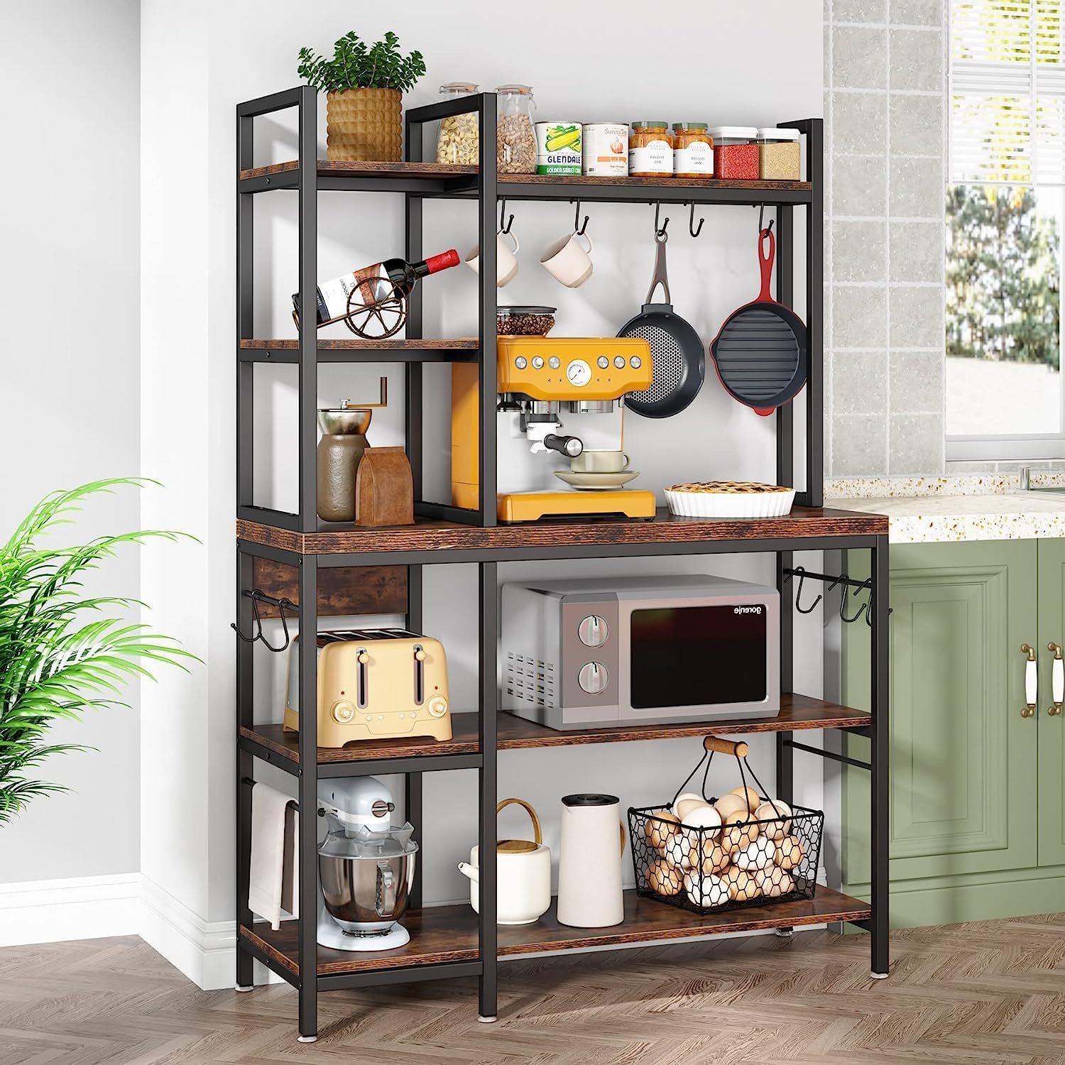 Estantería cocina, de 5 niveles, Soporte Microondas, Estante de almacenamiento de utilidad de cocina, Tribesigns, 1