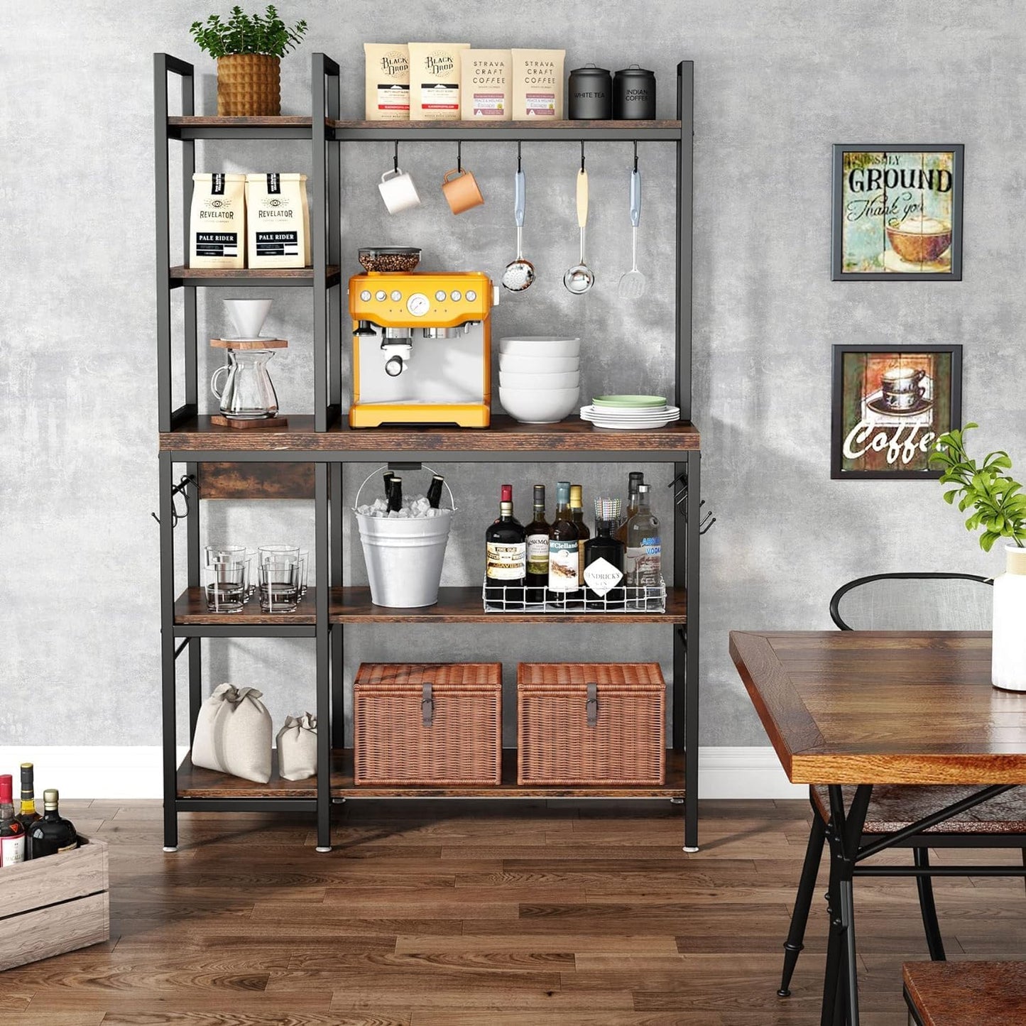 Estantería cocina, de 5 niveles, Soporte Microondas, Estante de almacenamiento de utilidad de cocina, Tribesigns, 2