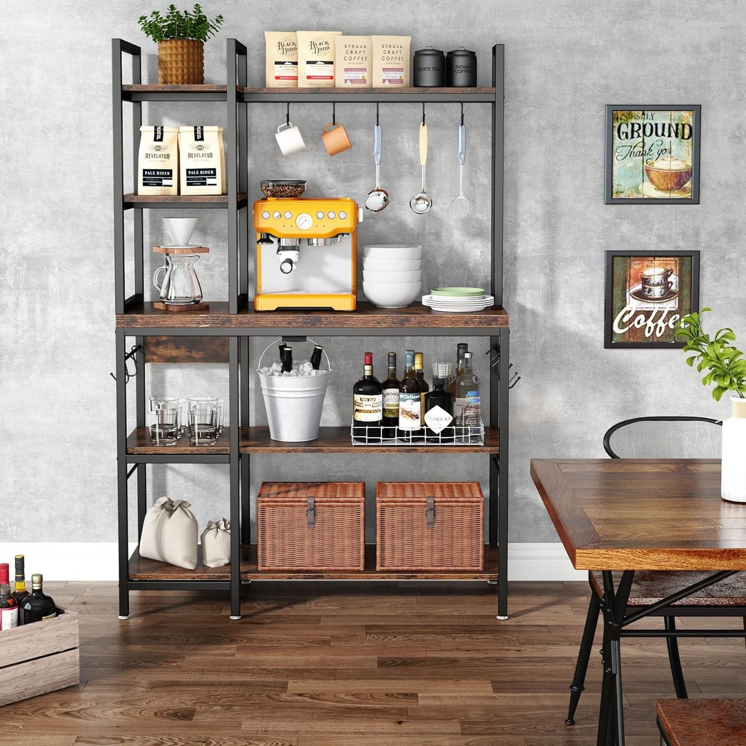 Estantería cocina, de 5 niveles, Soporte Microondas, Estante de almacenamiento de utilidad de cocina, Tribesigns, 2