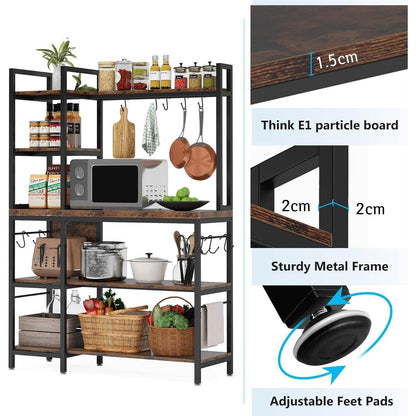 Estantería cocina, de 5 niveles, Soporte Microondas, Estante de almacenamiento de utilidad de cocina, Tribesigns, 5