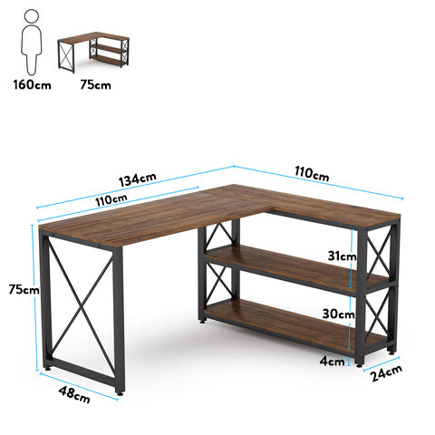 Tribesigns - mesa escritorio, escritorio, escritorio para ordenador,Mesa de Esquina Gaming, 52.75 X 43.3