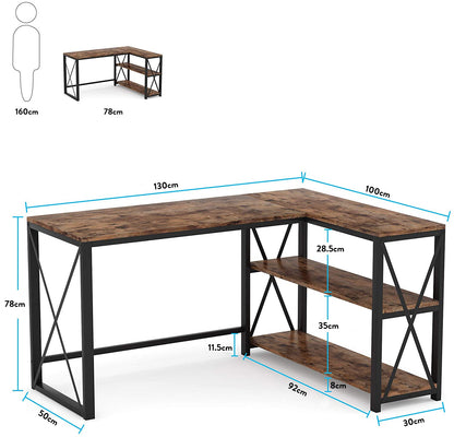 Mesa de Ordenador Escritorio PC Oficina Hogar Mesa Esquinera de Forma L - Tribesigns, 6