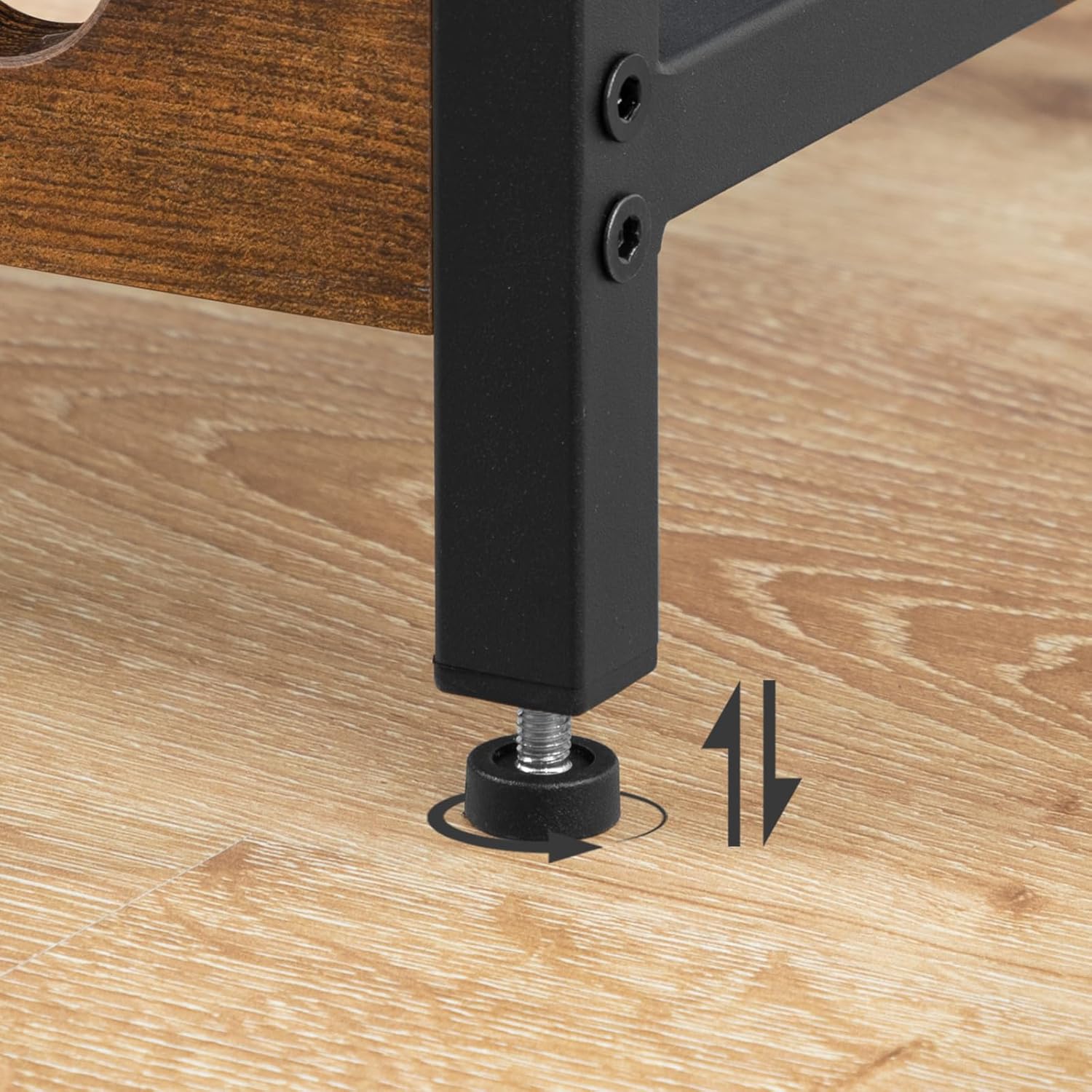 Botellero Vino, para hasta 16 Botellas, Botellero Bar, 5 Niveles, Soporte copas, Estructura de metal, Marrón y Negro, HOOBRO, 5