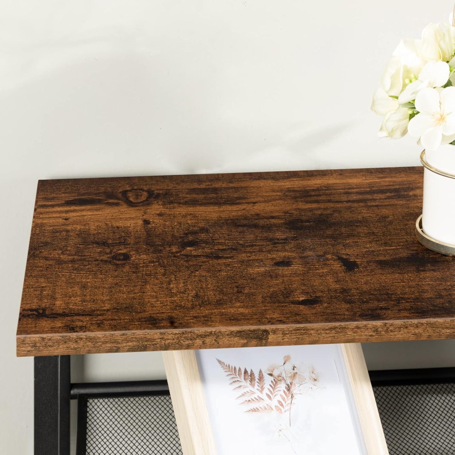 Zapatero, 10 Niveles, para 32-40 Pares, Zapatero Recibidor, Zapatero Alto y Estrecho, Marco de Metal, Marrón y Negro, HOOBRO, 4