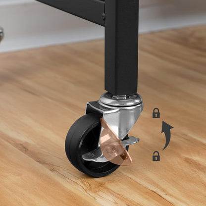 Cesto Ropa Sucia, 3 x 39,8 L, Mueble Ropa Sucia, con Ruedas, 3 Bolsas Colada, Cesto Colada, con Estante, Marrón y Negro, HOOBRO, 5