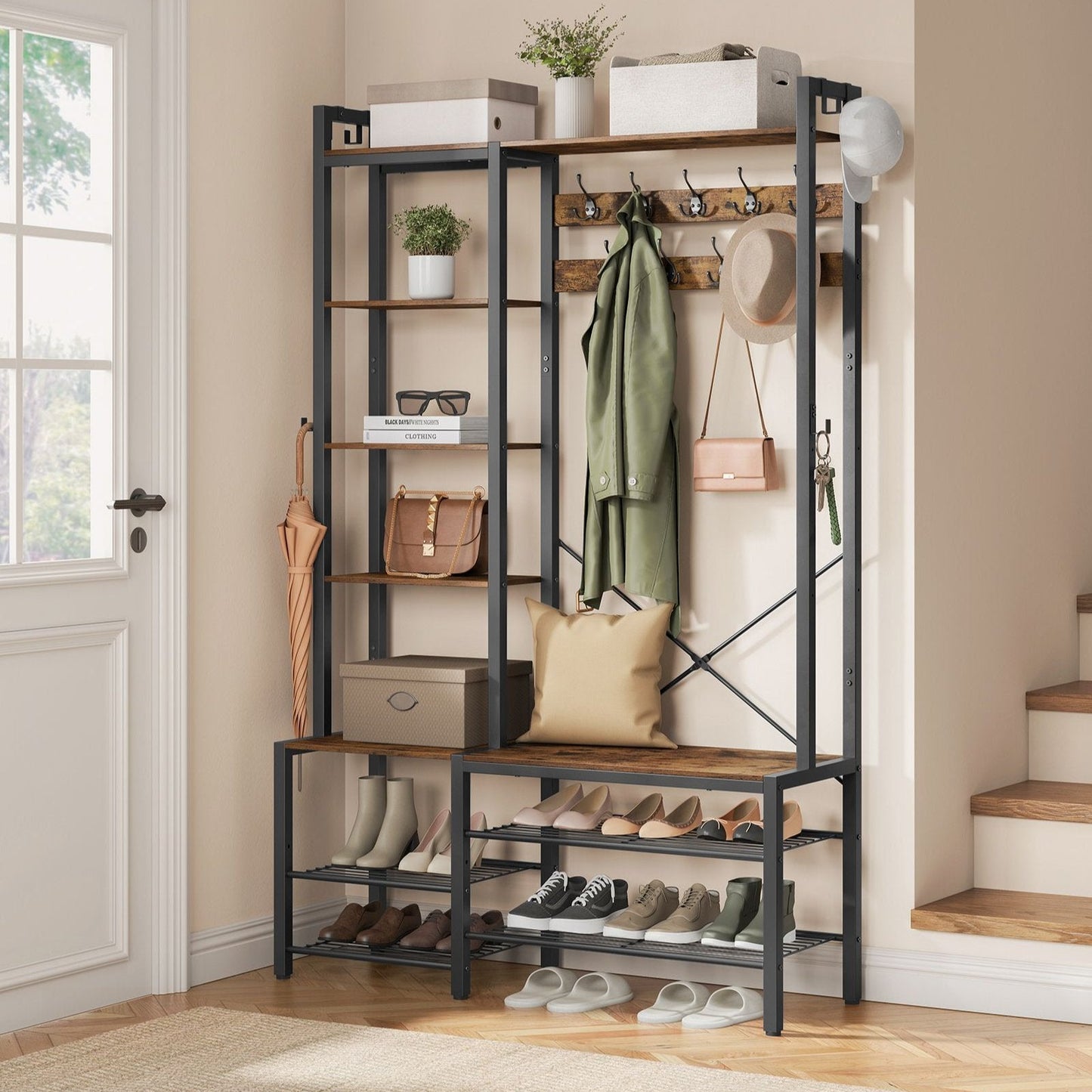 Madera Tienda Casa Percheros Recibidor Colgadores De Ropa Para