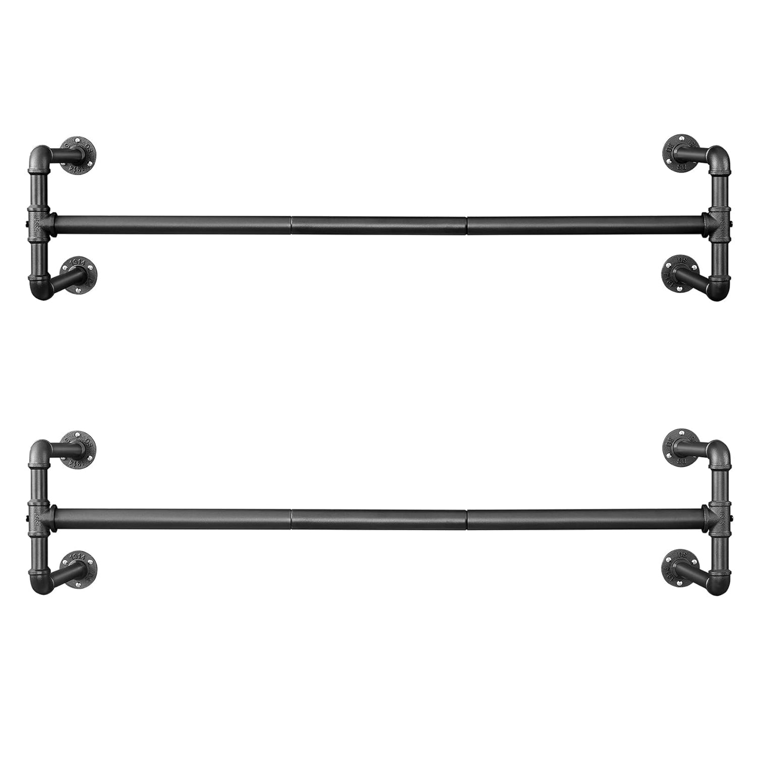 Perchero Pared, Juego de 2, Colgadores de Pared, 112 x 30 x 29,3 cm, Industrial, Carga hasta 60 kg, Negro, Songmics, 1