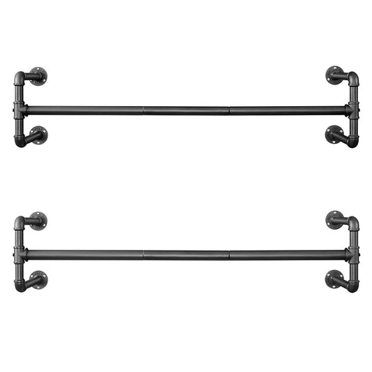 Perchero Pared, Juego de 2, Colgadores de Pared, 112 x 30 x 29,3 cm, Industrial, Carga hasta 60 kg, Negro, Songmics, 1