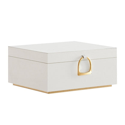 Joyero, 2 Capas, Joyero Organizador, con Asa, Bandeja Flexible para Joyas, Caja para Joyas, Efecto Flotante, Blanco, SONGMICS, 1