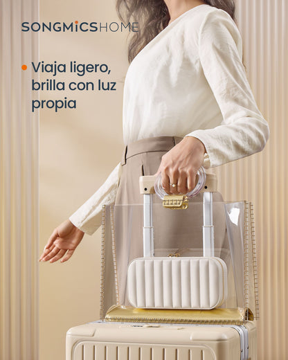 JJoyero de Viaje, Joyero Organizador, Superficie PU con Costuras, Portátil, Cremalleras, Idea de Regalo, Blanco Nube, SONGMICS, 3