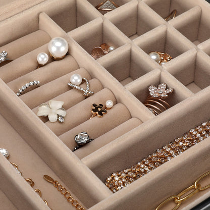 Joyero, 3 Niveles, Caja de Joyas, Joyero Organizador, Estuche de Joyería, Tapa de Cristal, con 2 Cajones, Negro, SONGMICS, 5
