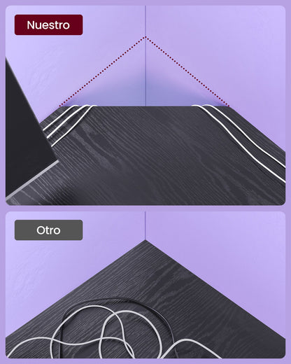 Escritorio Esquinero, Mesa Ordenador, Mesa Oficina, para Estudio, Oficina en Casa, Negro, Vasagle, 4