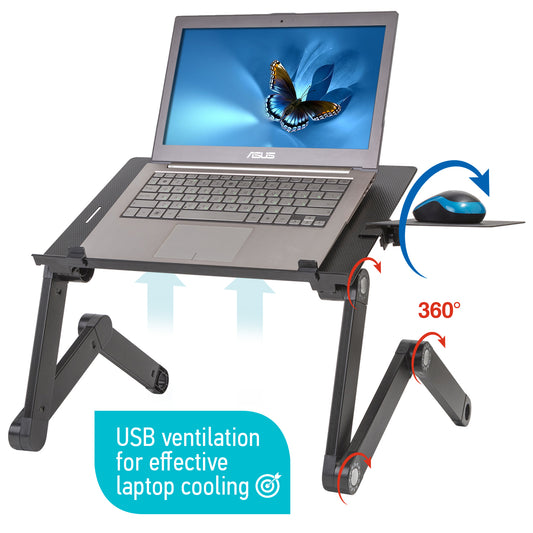 Mesa para Portátil, Ajustable y Plegable con Ventilación USB , WonderWorker Einstein