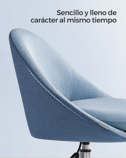 Silla Escritorio Ergonomica, Silla Escritorio, Silla Estudio, Silla Giratoria, Altura Ajustable, Azul, Songmics, 5