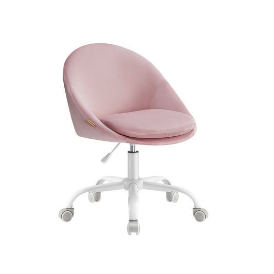 Silla Escritorio Ergonomica, Silla Escritorio, Silla Estudio, Silla Giratoria, Altura Ajustable, Rosa, Songmics, 1