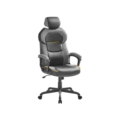 Silla Gamer, Silla Oficina, Altura Ajustable, Silla Escritorio, Silla Ordenador, Carga 150 kg, Negro, SONGMICS, 8