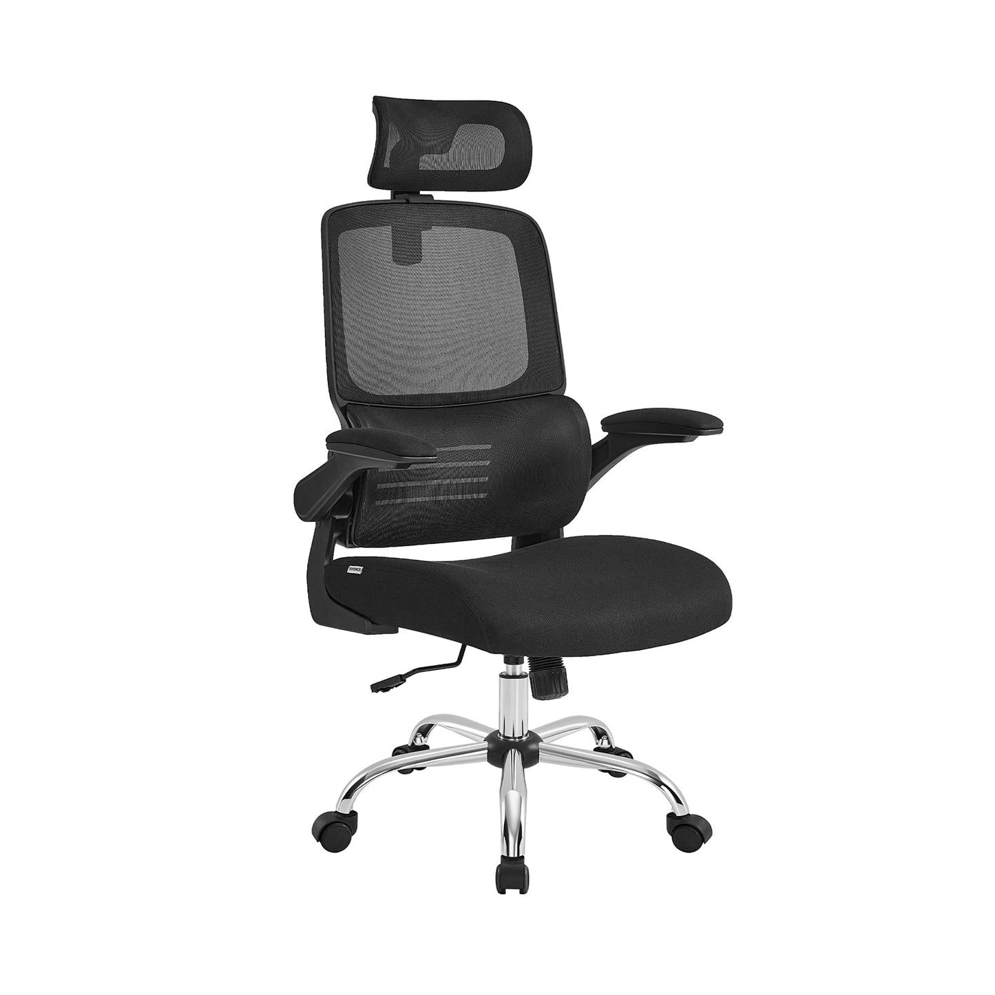 Silla Escritorio, Silla Ergonomica, Silla Oficina, Respaldo Alto, Reposabrazos Abatibles, Soporte Lumbar, Negro, Songmics, 1