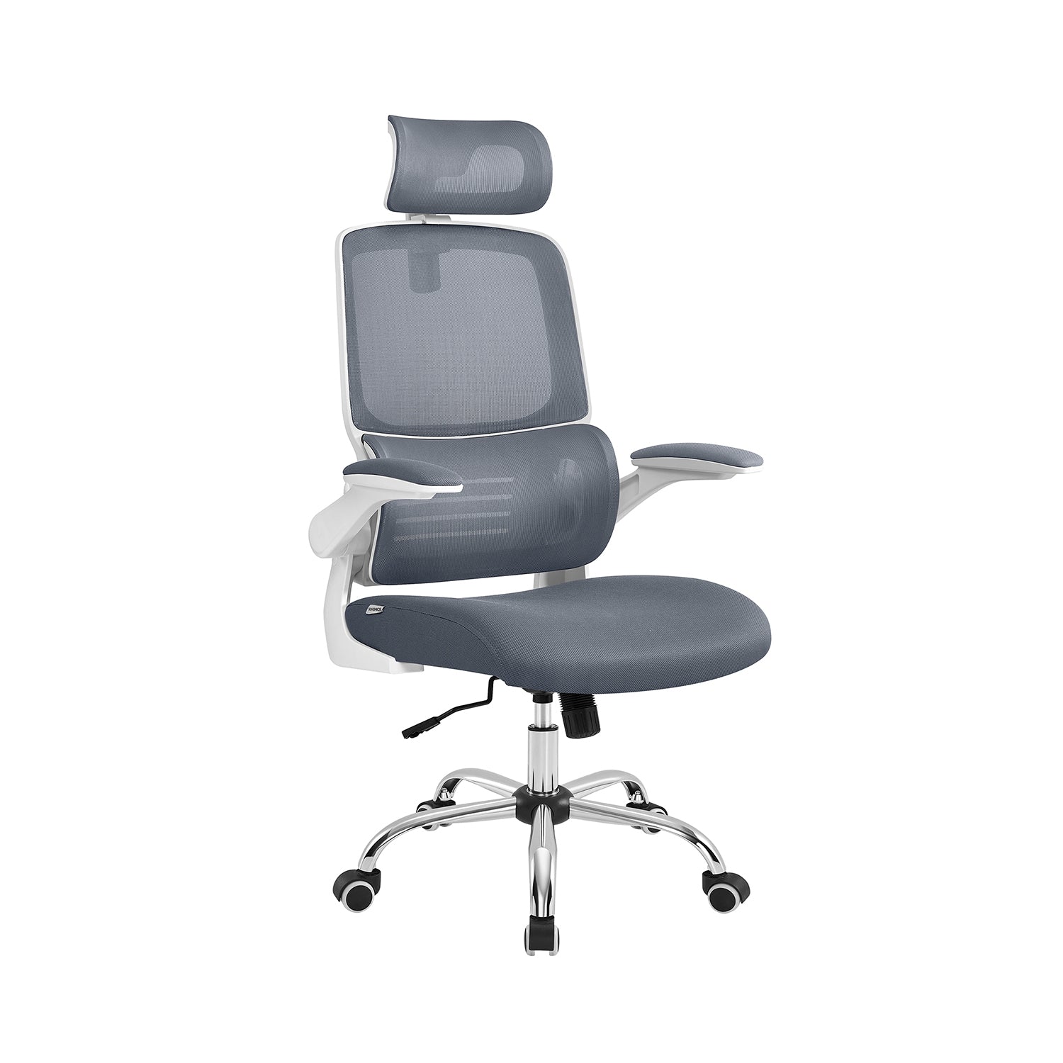 Silla Escritorio, Silla Ergonomica, Silla Oficina, Respaldo Alto, Reposabrazos Abatibles, Soporte Lumbar, Gris, Songmics, 1