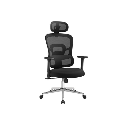 Silla Ergonomica, Silla Oficina, Silla Escritorio, con Respaldo Alto, Ajustable en Altura, Negro, Songmics, 1