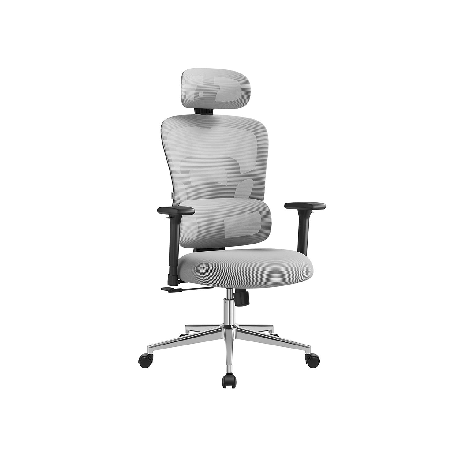 Silla Ergonomica, Silla Oficina, Silla Escritorio, con Respaldo Alto, Ajustable en Altura, Gris, Songmics, 1