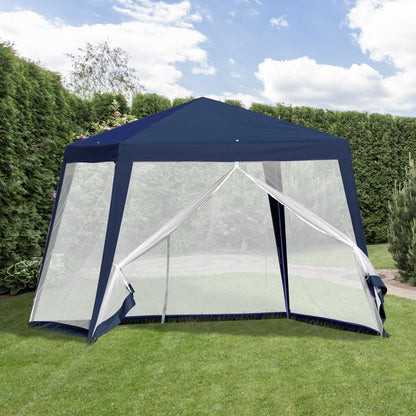 Carpa 3x3, Carpa Plegable, Carpa Jardin, Cenador Plegable, con 4 Partes Laterales Mosquitera Outsunny, 4