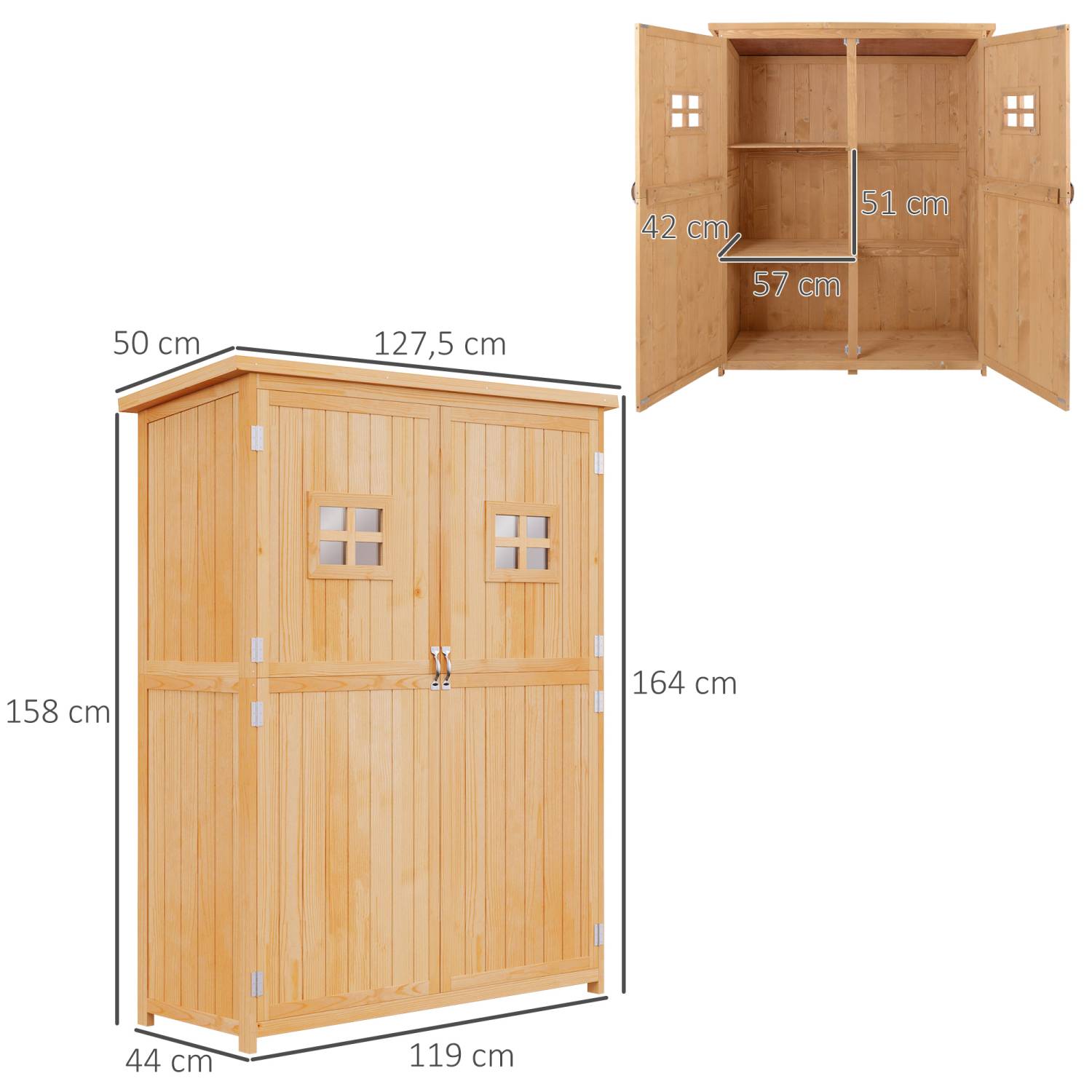 Cobertizo jardin, Caleta garden, Cabanas de madera, Cobertizo exterior, com Estates Double Puerta Ventanas Outsunny, 1