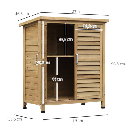 Cobertizo jardin, Caleta garden, Cabanas de madera, con 2 Estantes Interiores 2 puertas de Buena Ventilación Outsunny, 1