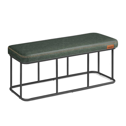 Banco Recibidor, Banqueta Dormitorio,  Banco Entrada, Piel Sintética con Costuras, Carga 300 kg, Verde, VASAGLE, 1
