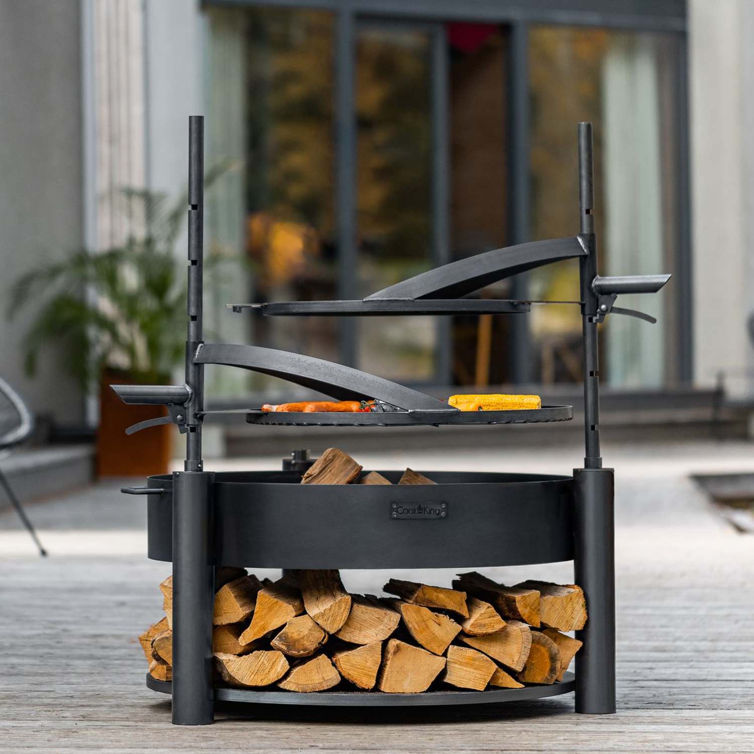 Rejilla con asa para MONTANA X - Acero natural, brasero | Diámetro 50 cm, 60 cm, Cook King, 8