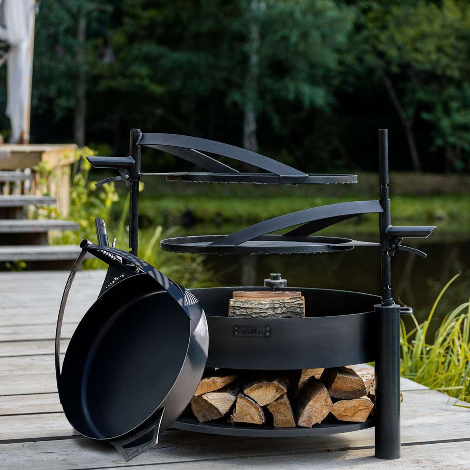Sartén con asa para MONTANA X, acero natural, brasero | Diámetro 50 cm, Cook King, 5