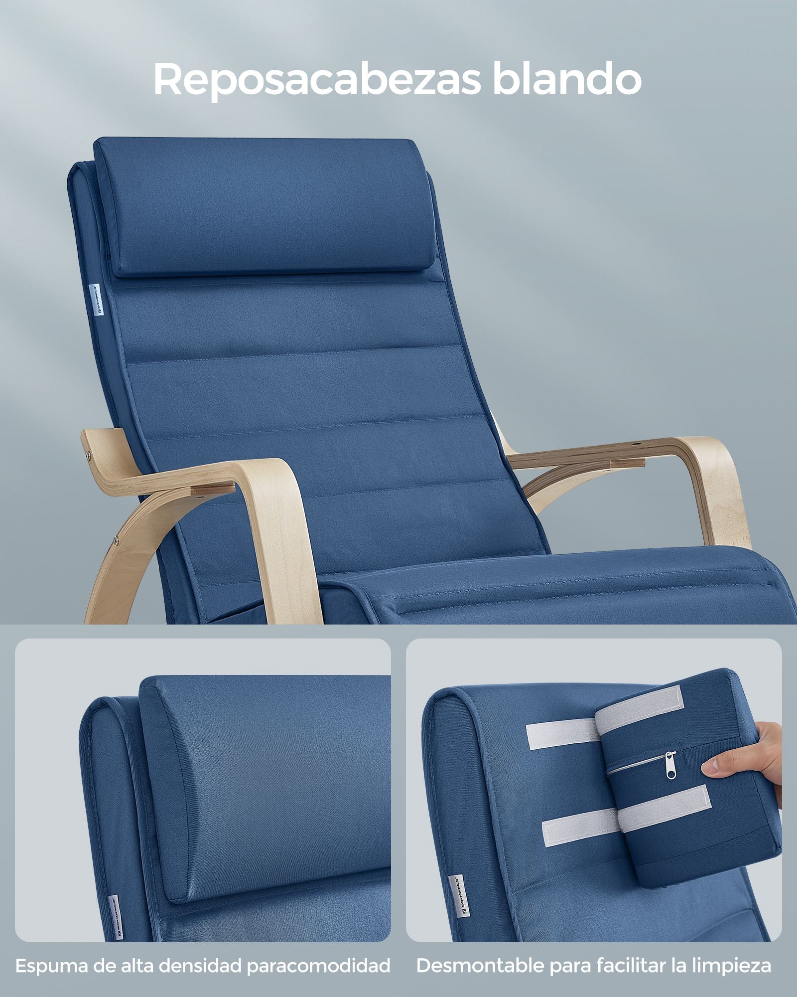 Mecedora, Silla Mecedora, Butaca mecedora, con Reposapiés Ajustable en 5 Posiciones , SONGMICS, 5